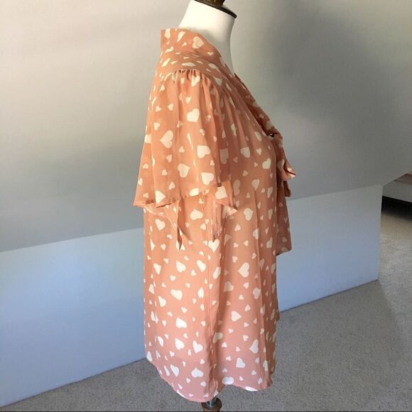 ASOS Tie Neck Lavallière bow Romantic Heart Blouse - Size 6 - Picture 5 of 8